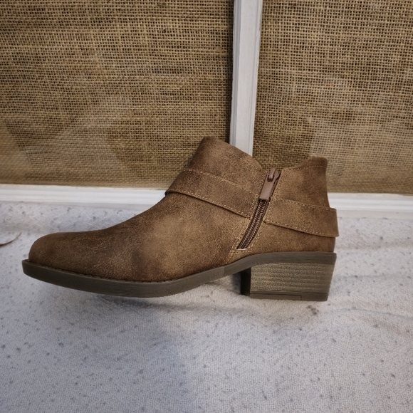 Brown Ankle Boots with Strap Closure - Picture 2 of 7